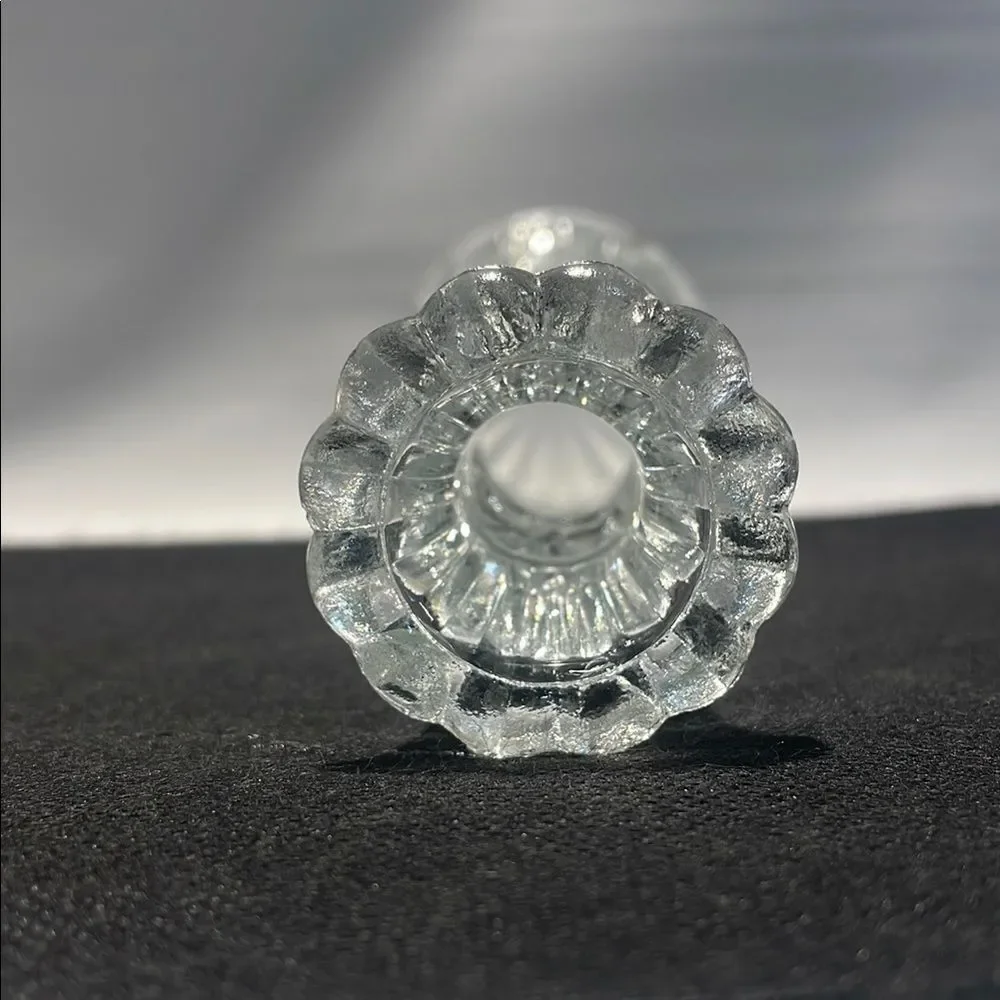Vintage Crystal Accents Vase with Intricate Cut Glass Design